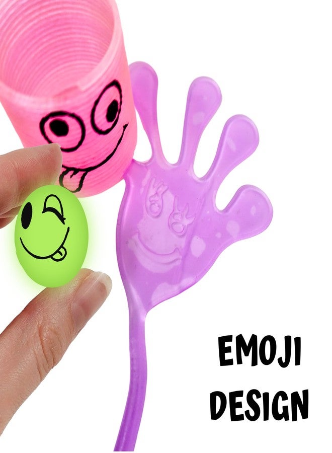 4E's Novelty 108 Pcs Glow in The Dark Toys - 36 Bouncy Balls, 36 Coil Spring, 36 Sticky Hands, Bulk Party Favor or Kids Goodie Bags Birthday Party Supplies, Easter Egg Filler & Basket STuffers - Image 3